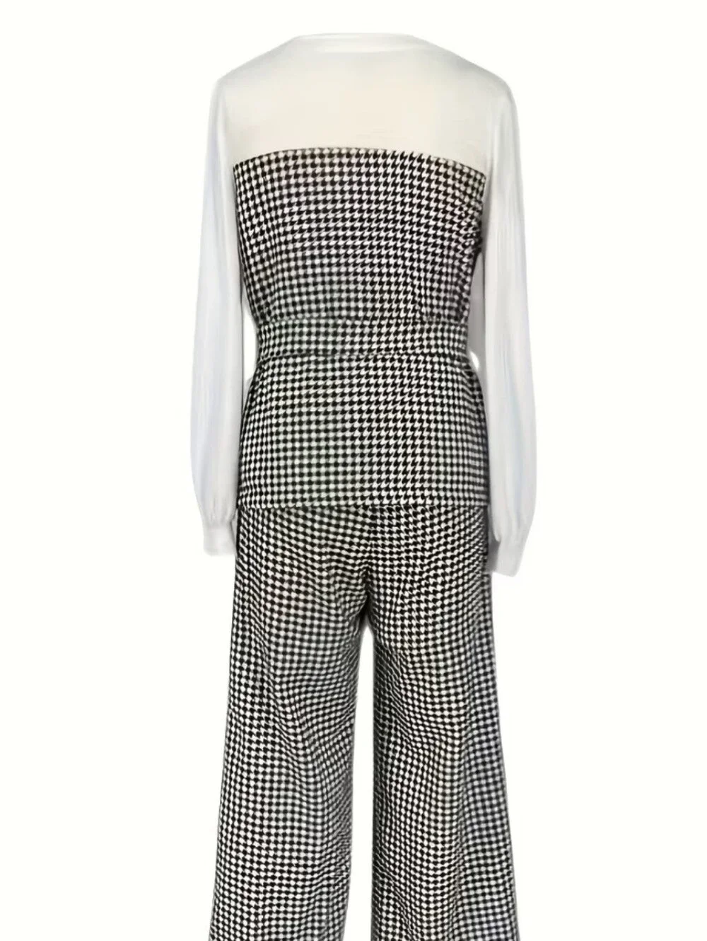 Houndstooth Two-Piece Pant Set 🤍🖤
